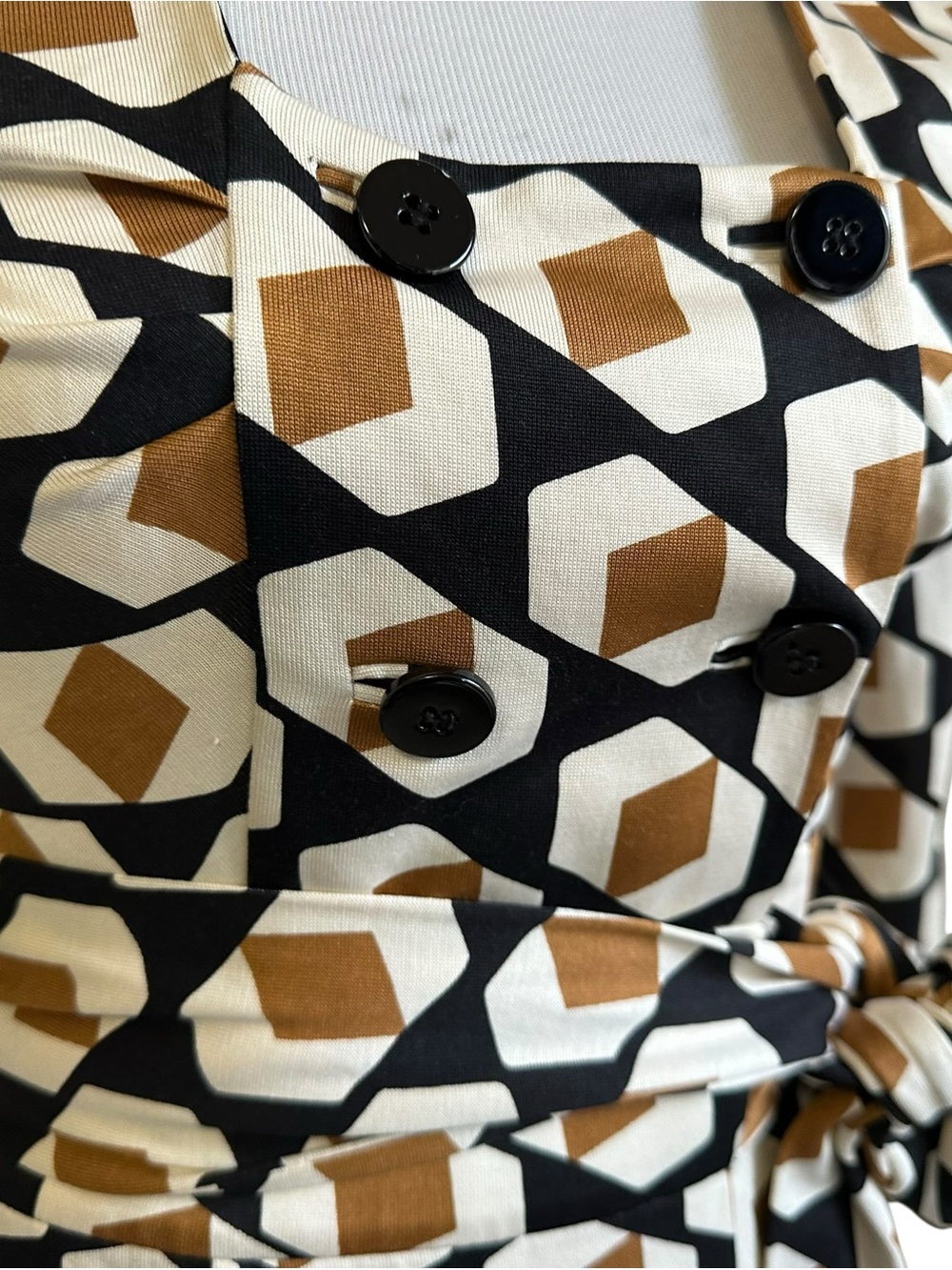 DIANE VON FURSTENBERG Womens Dutch Silk Double Breasted Wrap Dress Size 4 - Picture 8 of 15